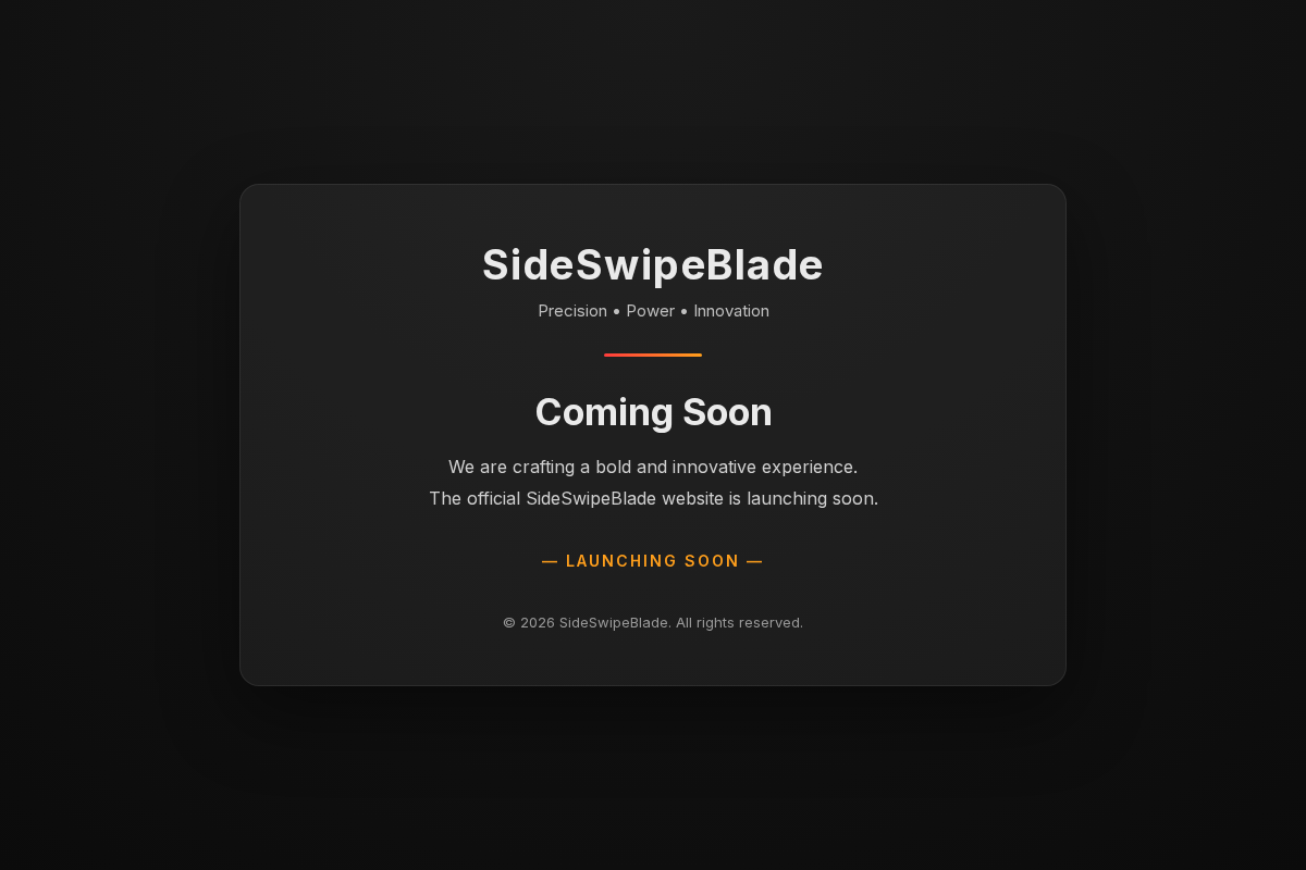 sideswipeblade.com homepage screenshot