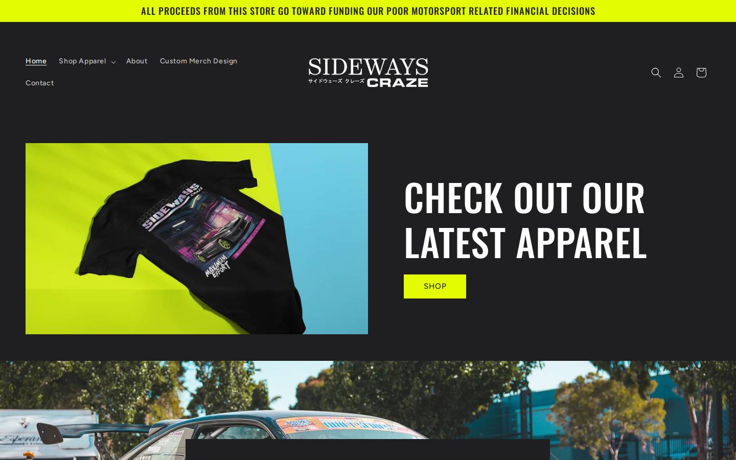 sidewayscraze.com.au homepage screenshot