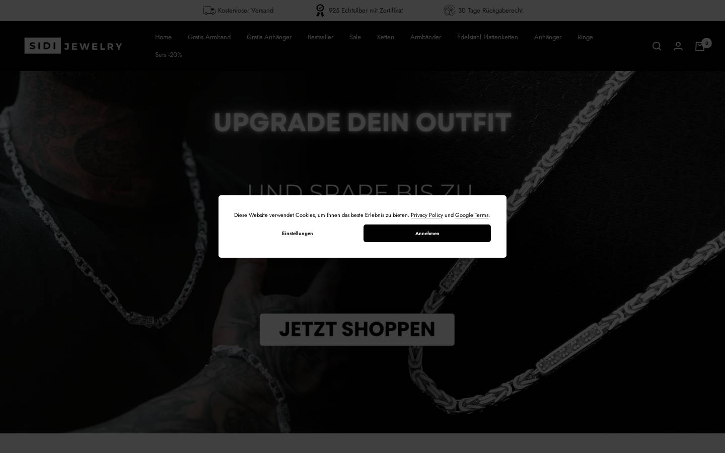 sidi-jewelry.com homepage screenshot