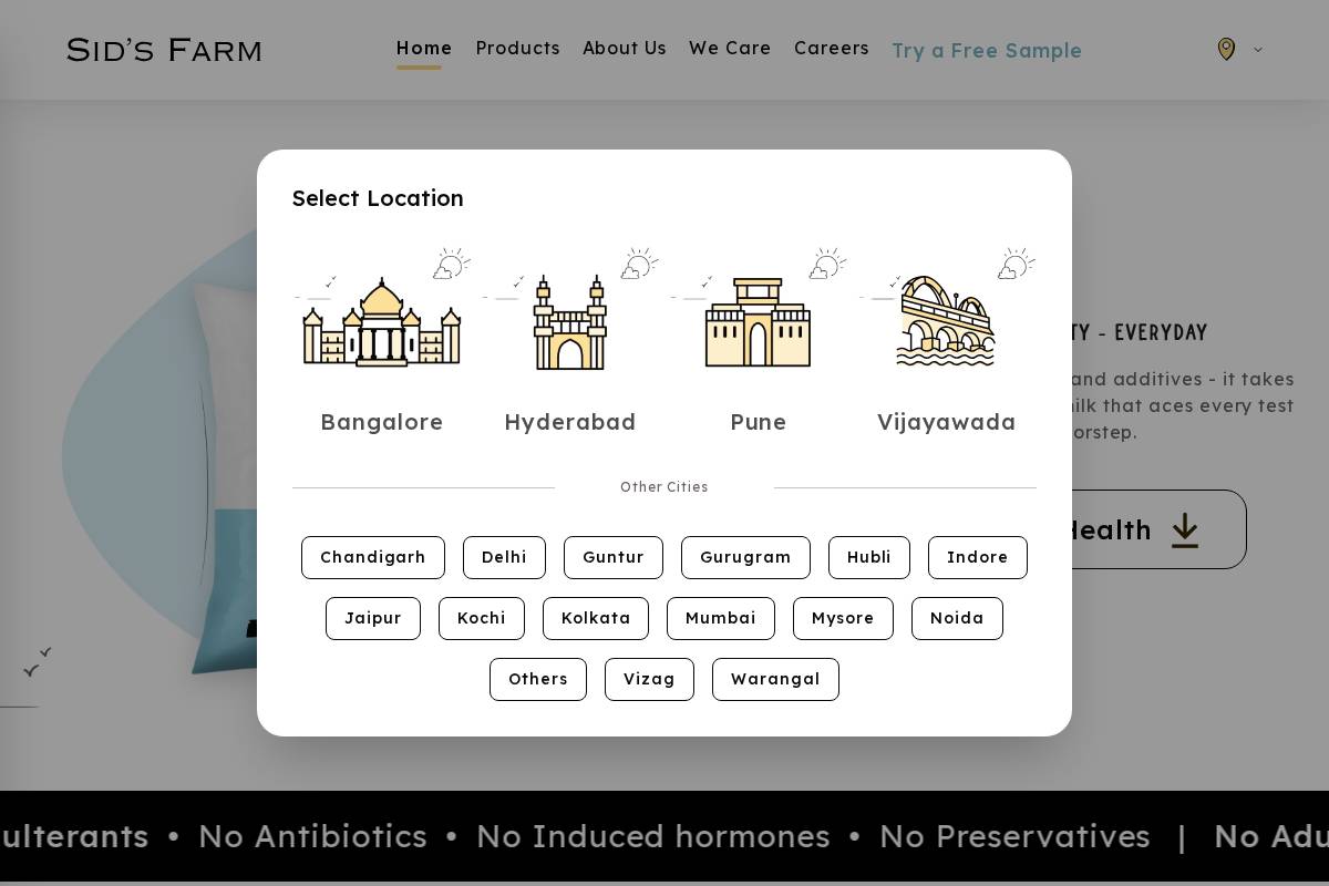 sidsfarm.com homepage screenshot