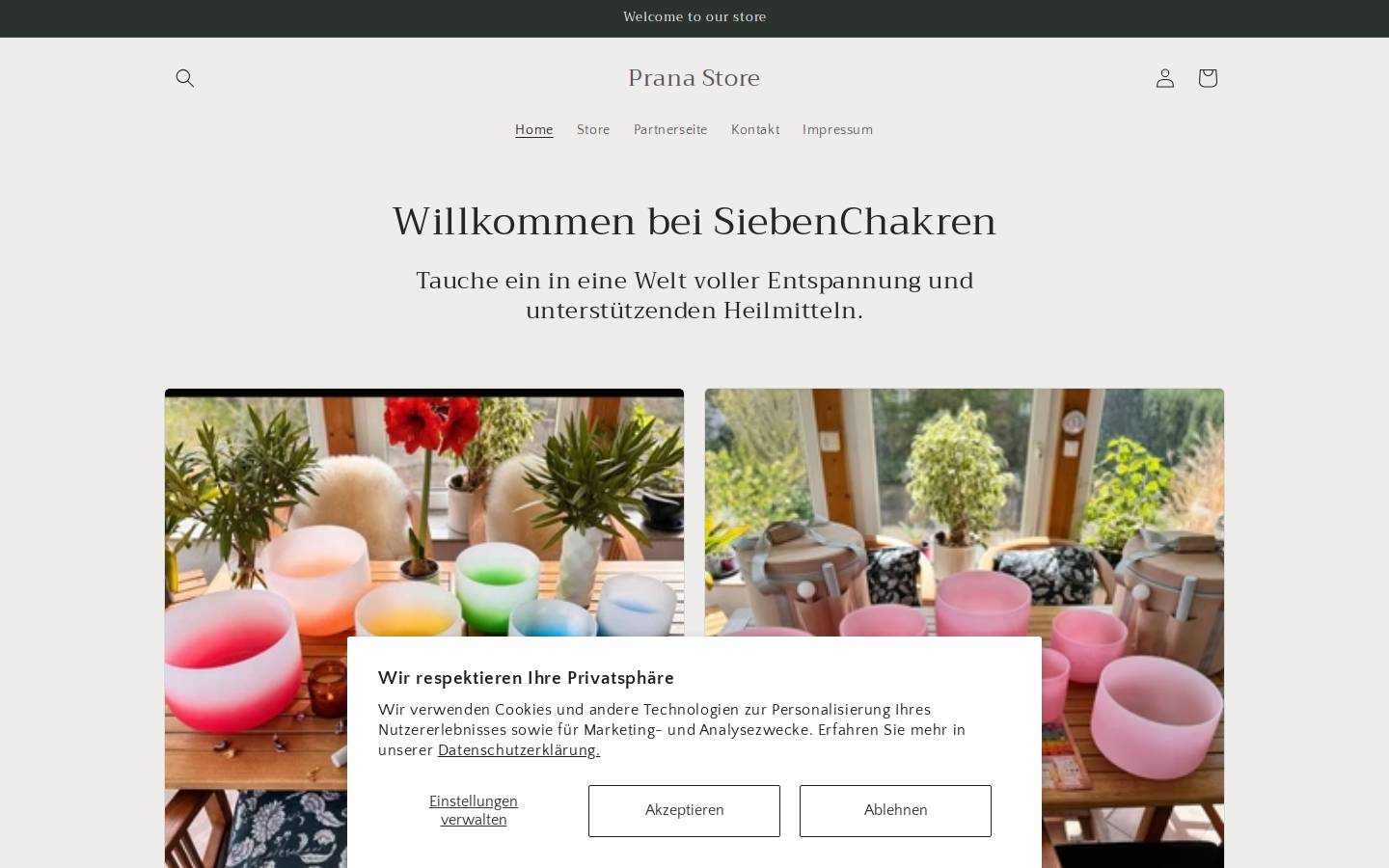 siebenchakren.de homepage screenshot