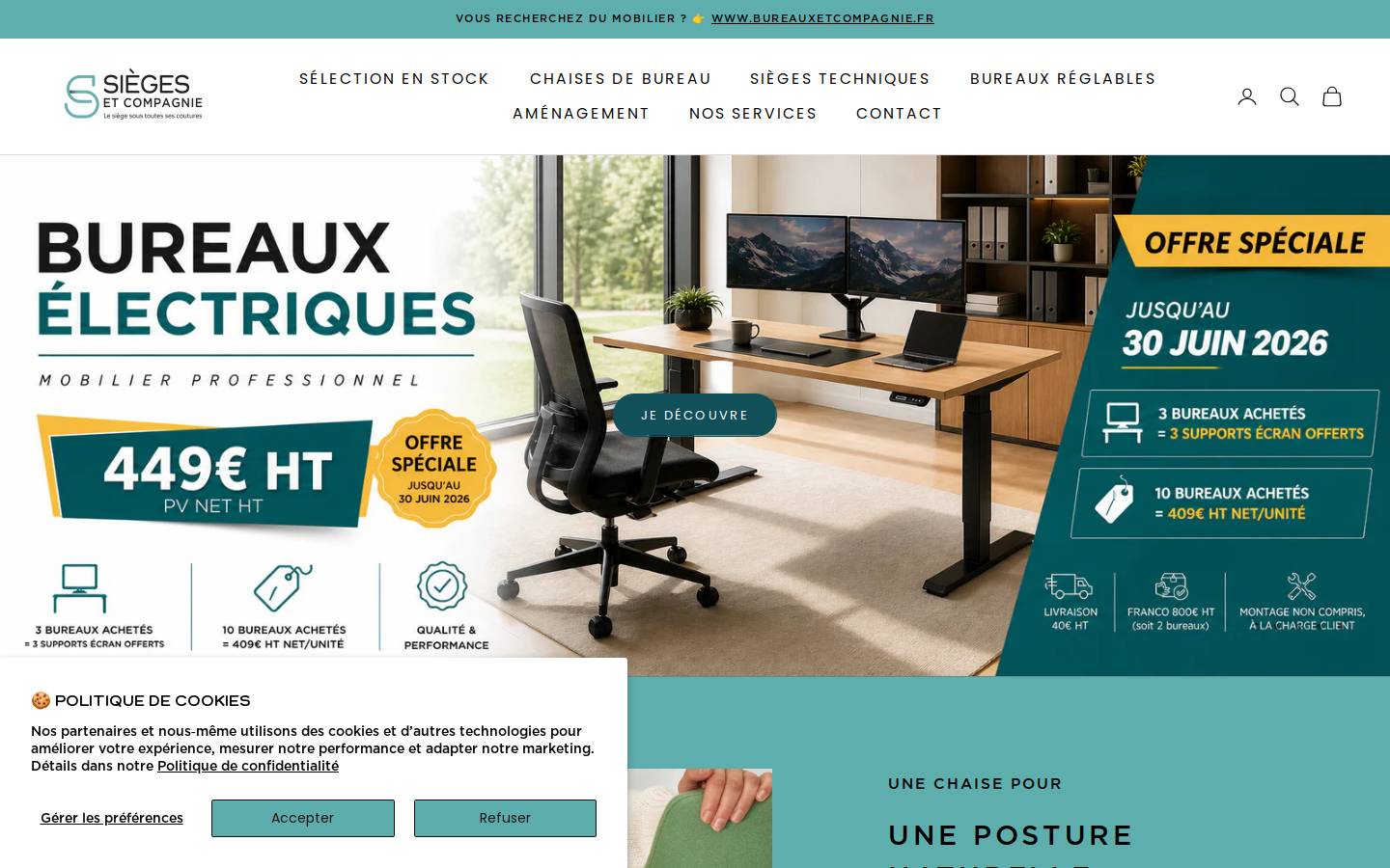 Sièges Et Compagnie homepage screenshot