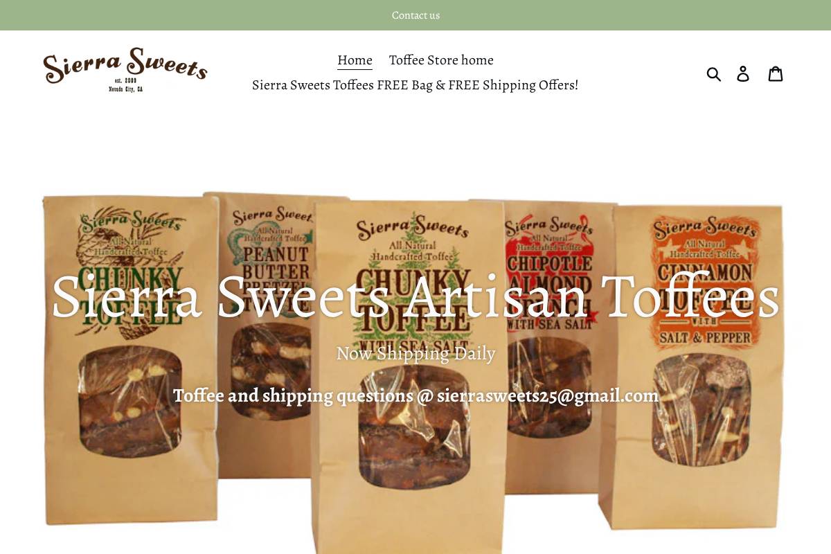sierrasweets.net homepage screenshot