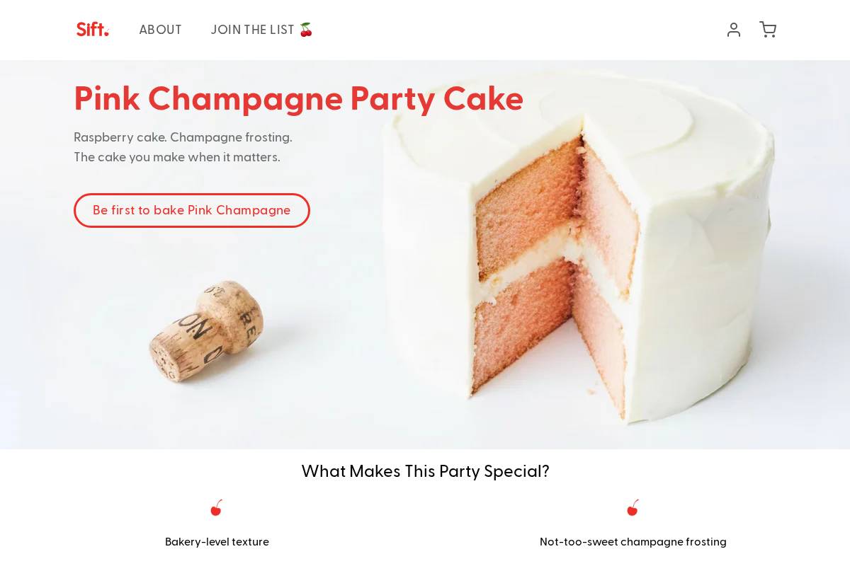 siftdessertbar.com homepage screenshot