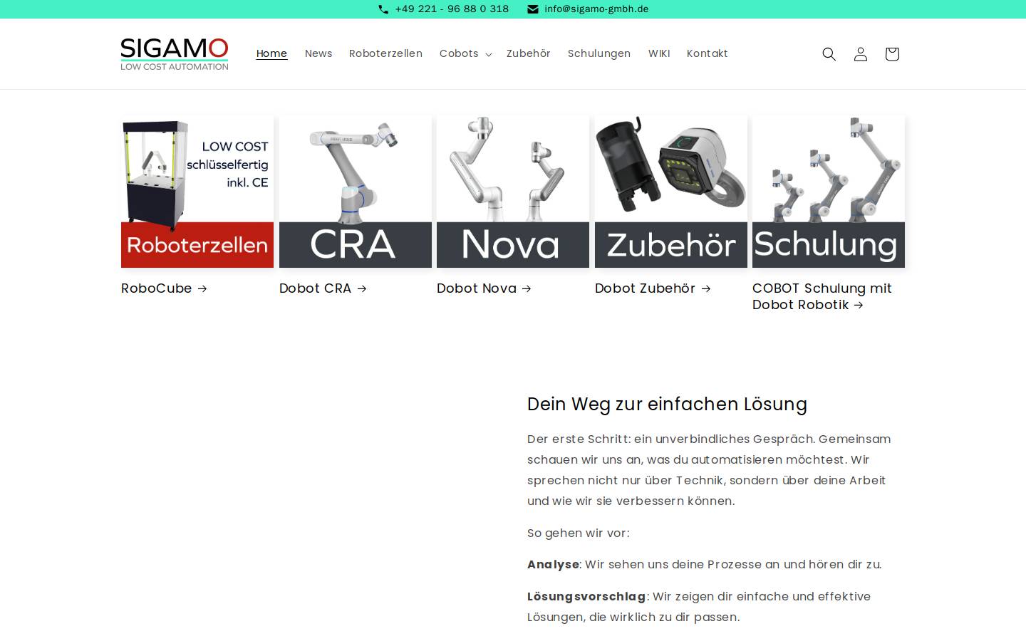 sigamo-gmbh.de homepage screenshot