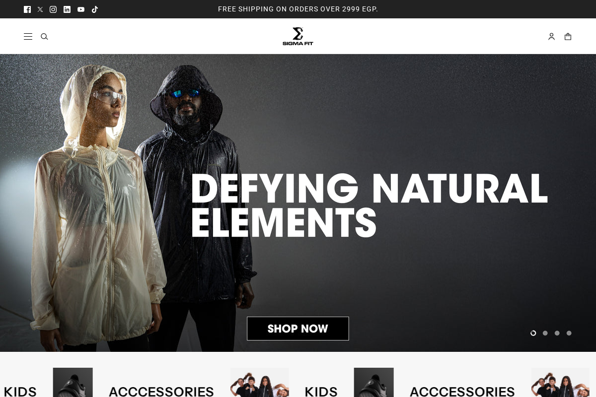 Sigma Fit homepage screenshot