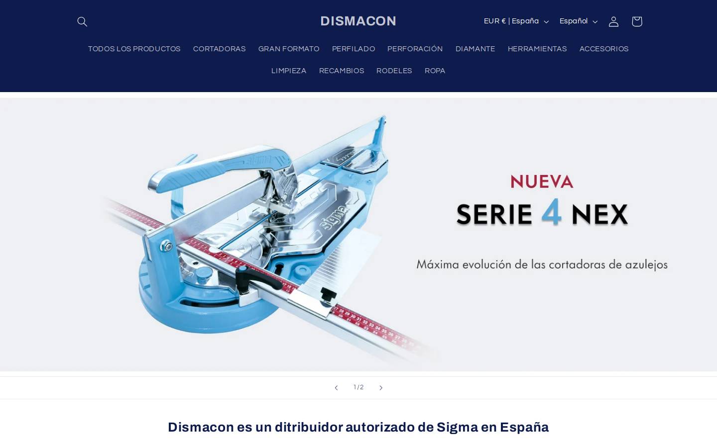Sigma Spain homepage screenshot