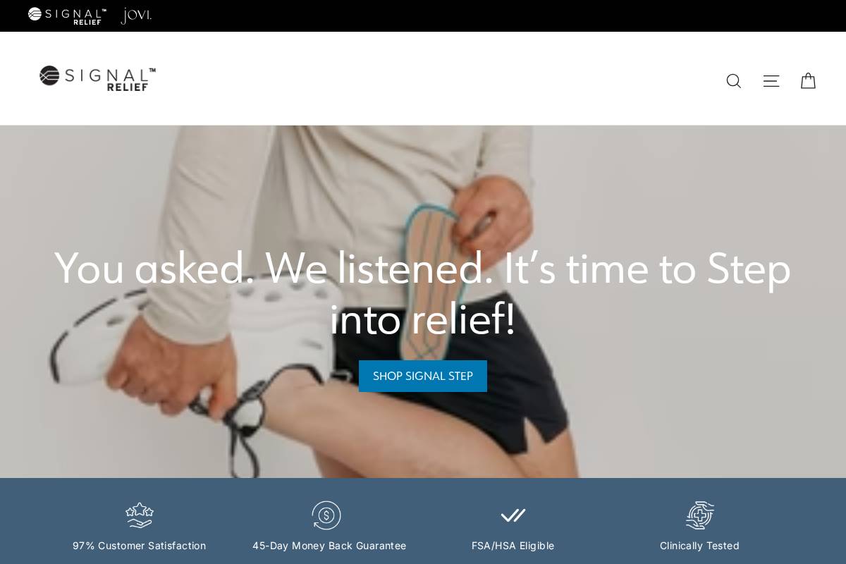signalrelief.com homepage screenshot
