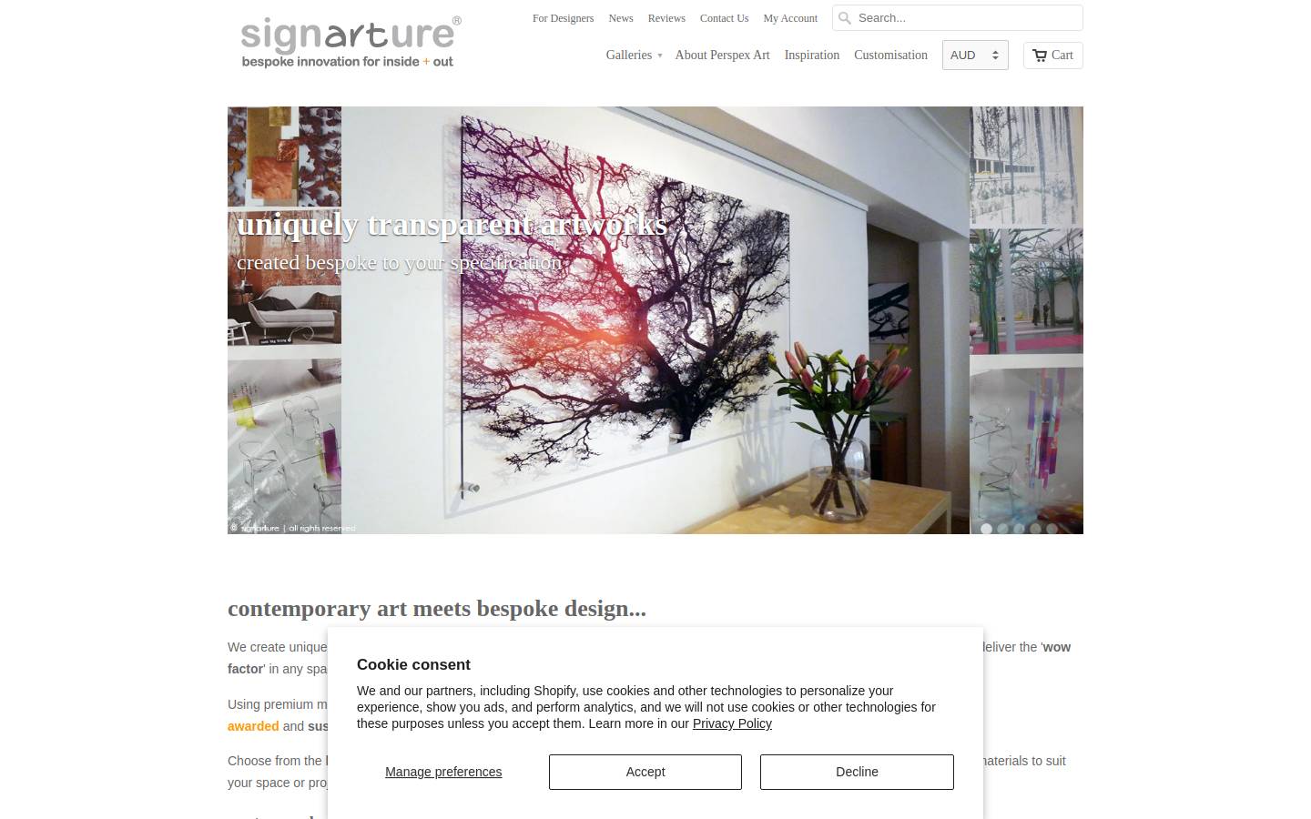 signarture.com.au homepage screenshot