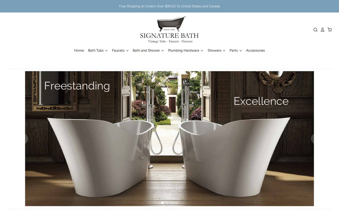 signaturebath.com homepage screenshot
