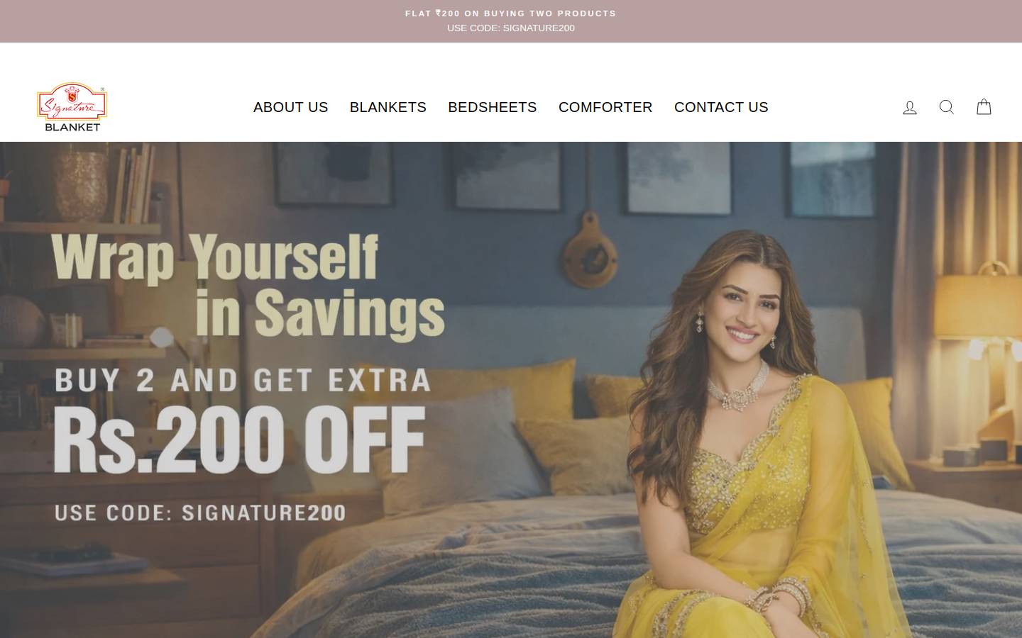 signatureblankets.in homepage screenshot