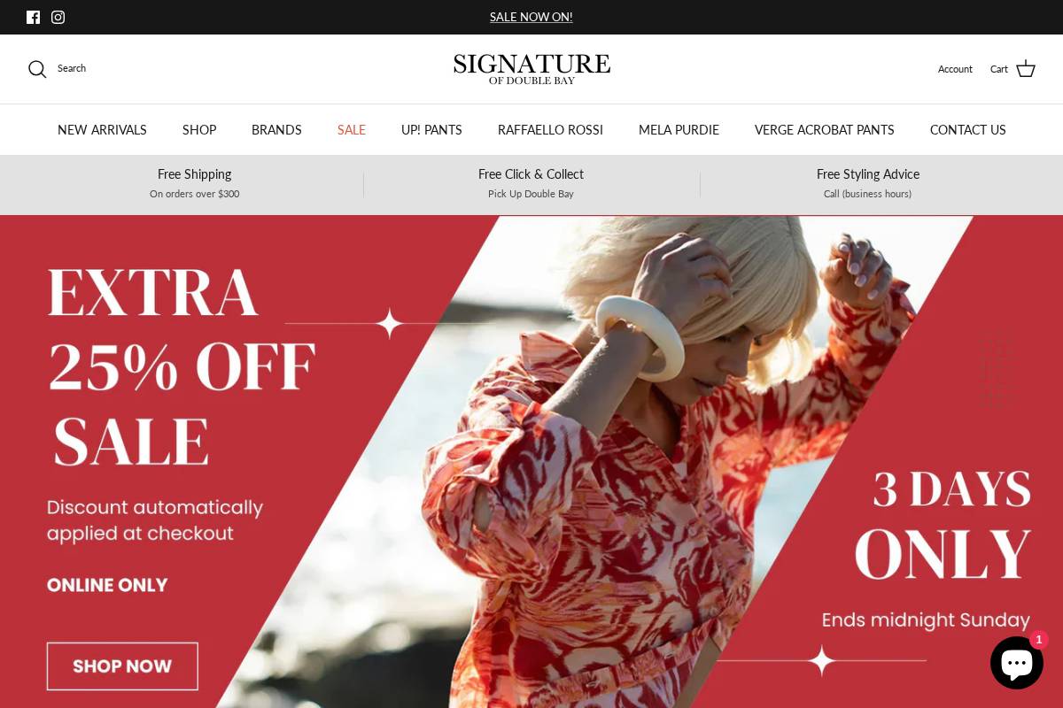 Signaturedoublebay homepage screenshot