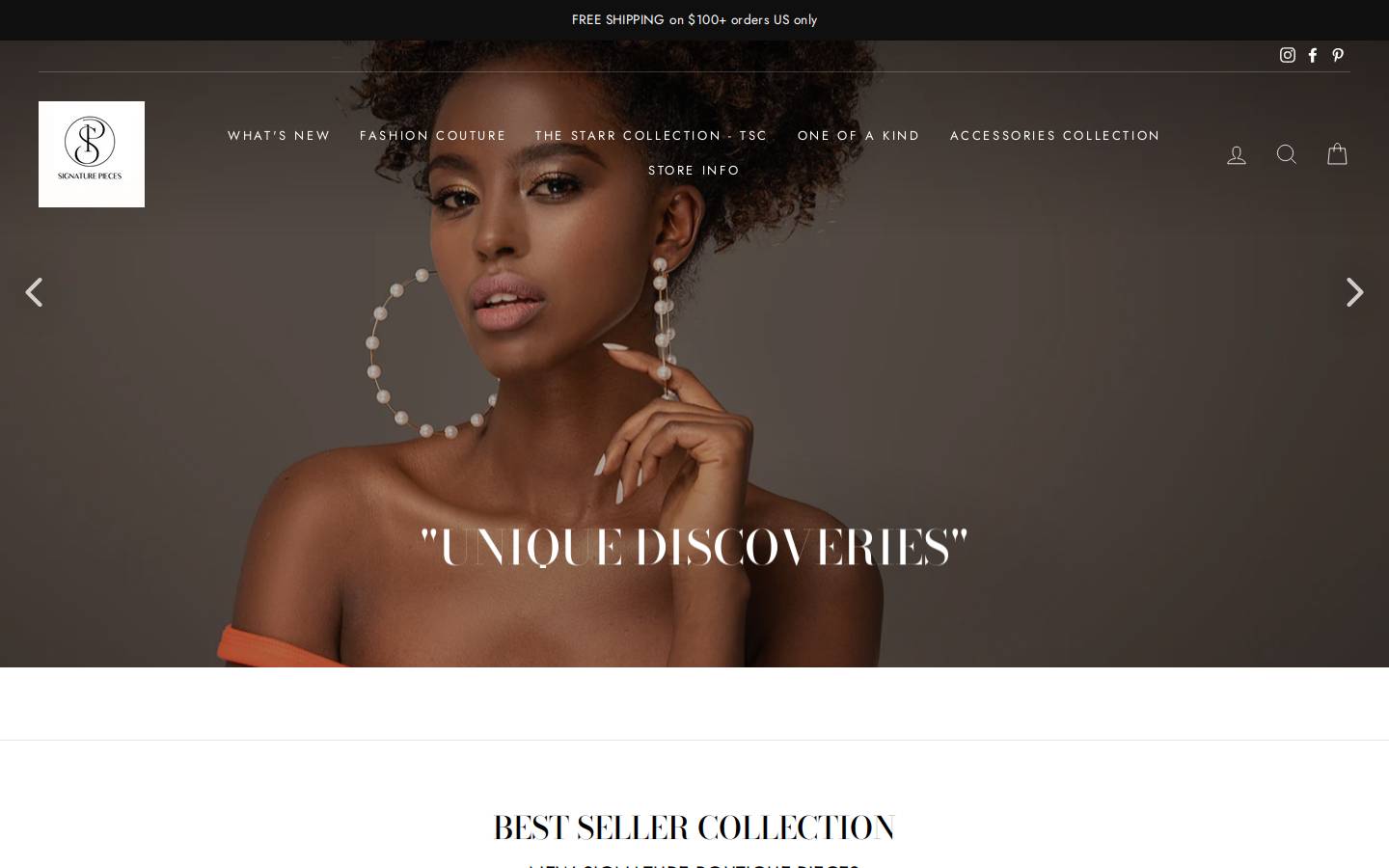 signaturepiecesboutique.com homepage screenshot