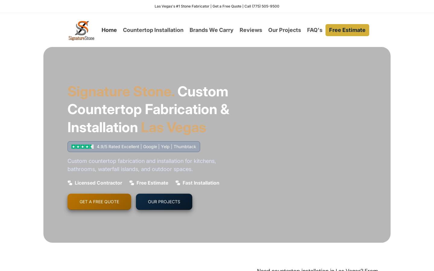 signaturestonelv.com homepage screenshot