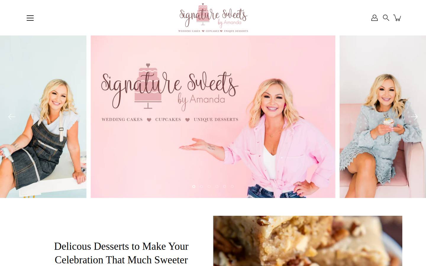 signaturesweetsbyamanda.com homepage screenshot