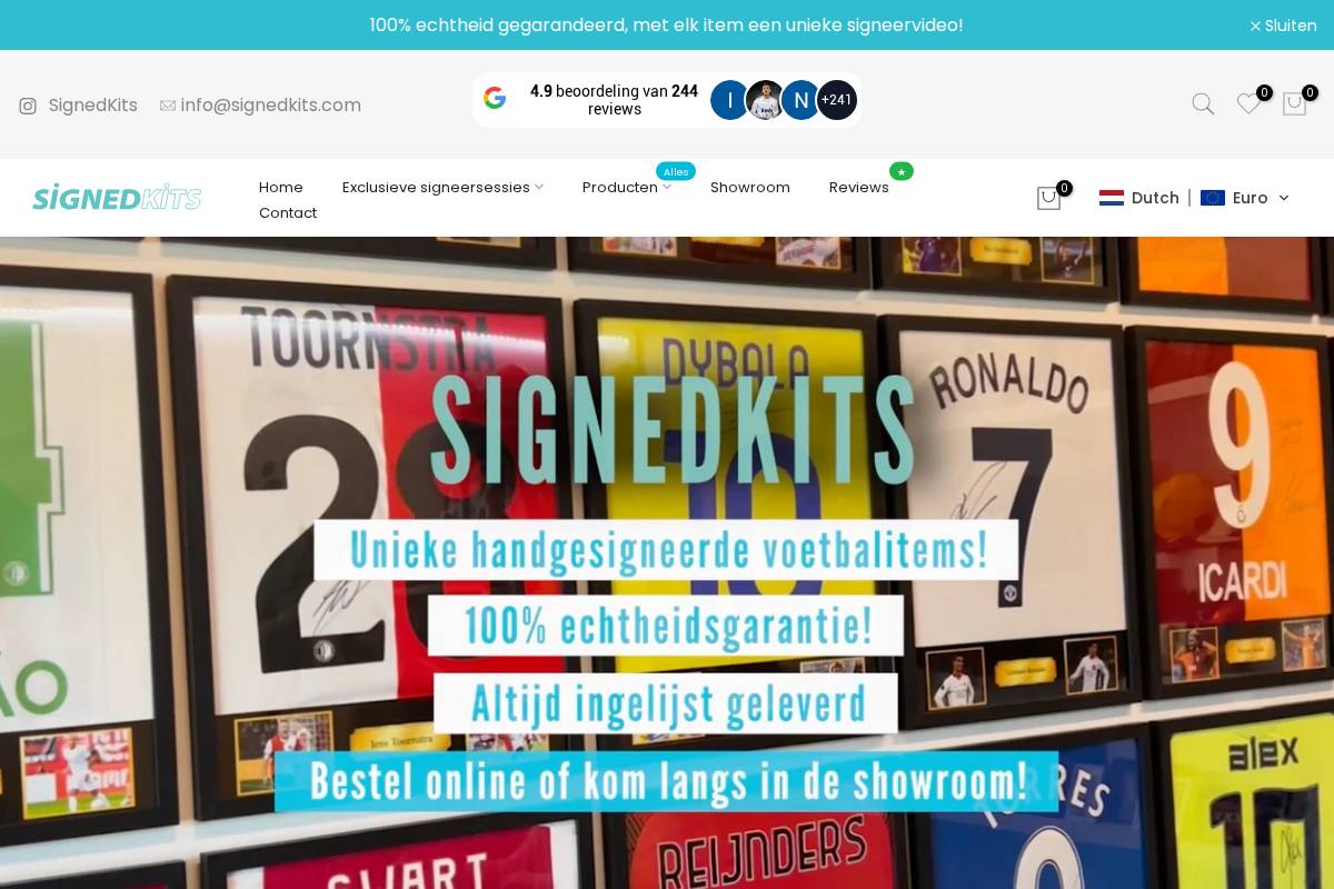 signedkits.com homepage screenshot
