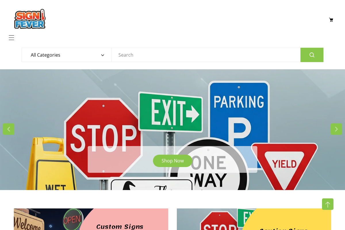 Sign Fever homepage screenshot