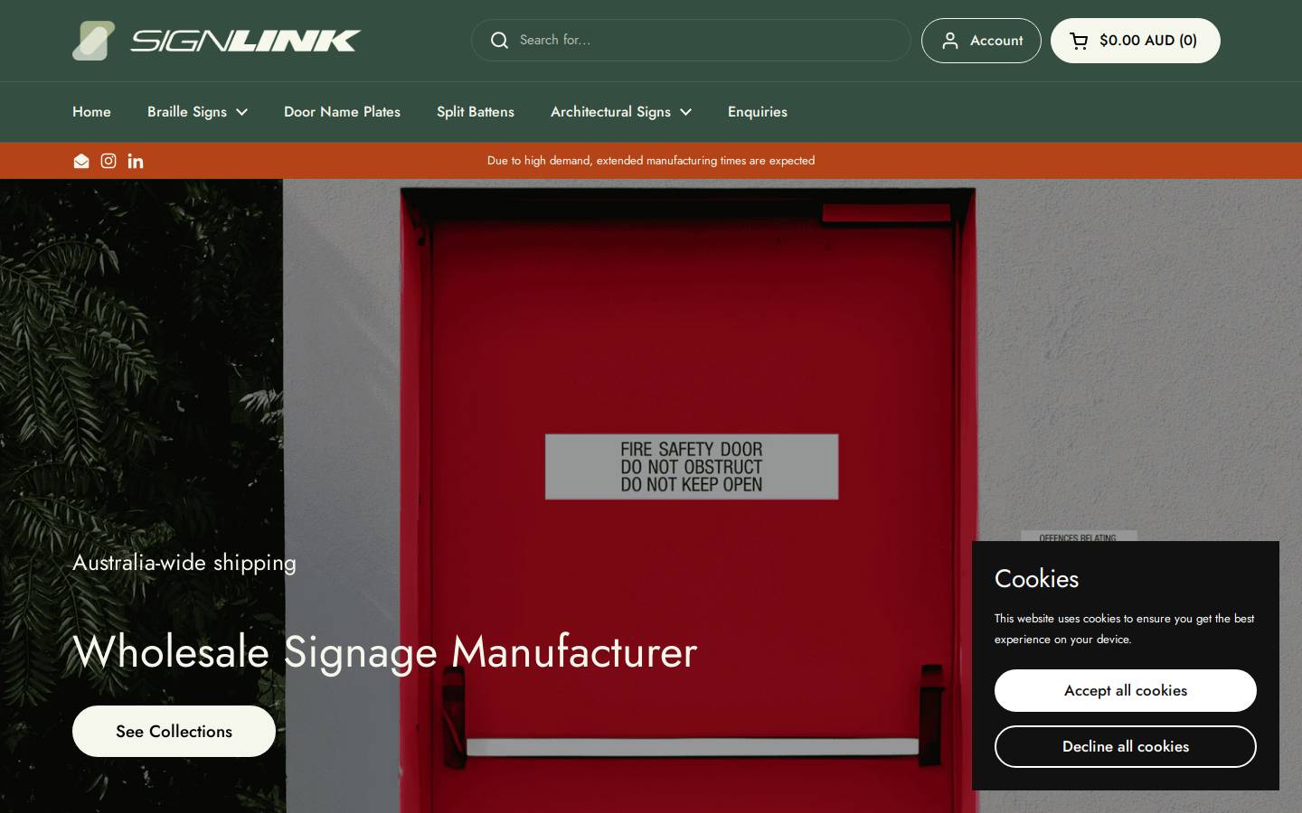 signlinkwholesale.com.au homepage screenshot