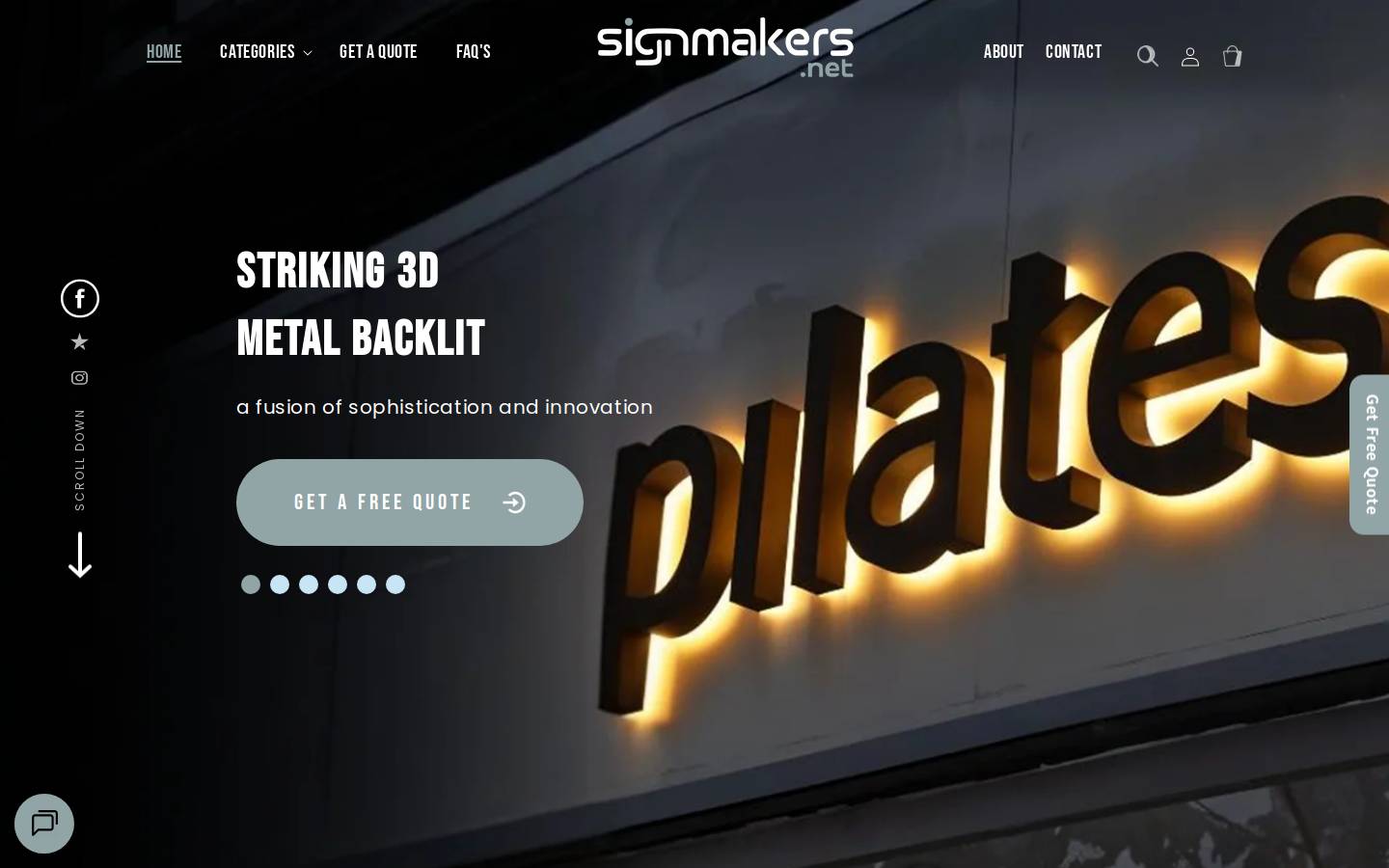 Signmakers homepage screenshot