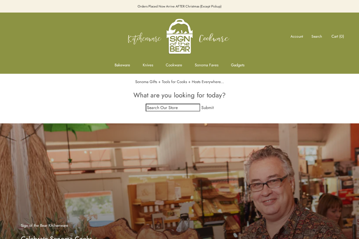 Sign of the Bear Kitchenware homepage screenshot
