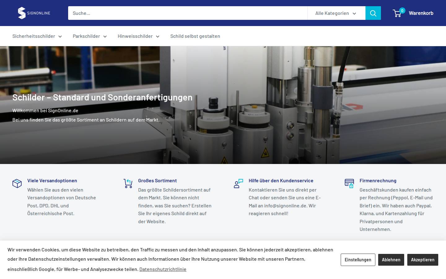 Signonline homepage screenshot