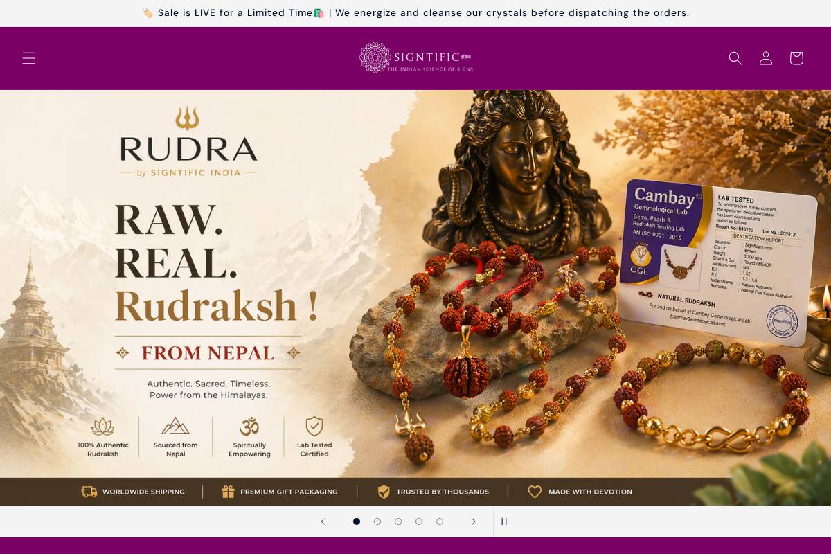 signtificindia.com homepage screenshot