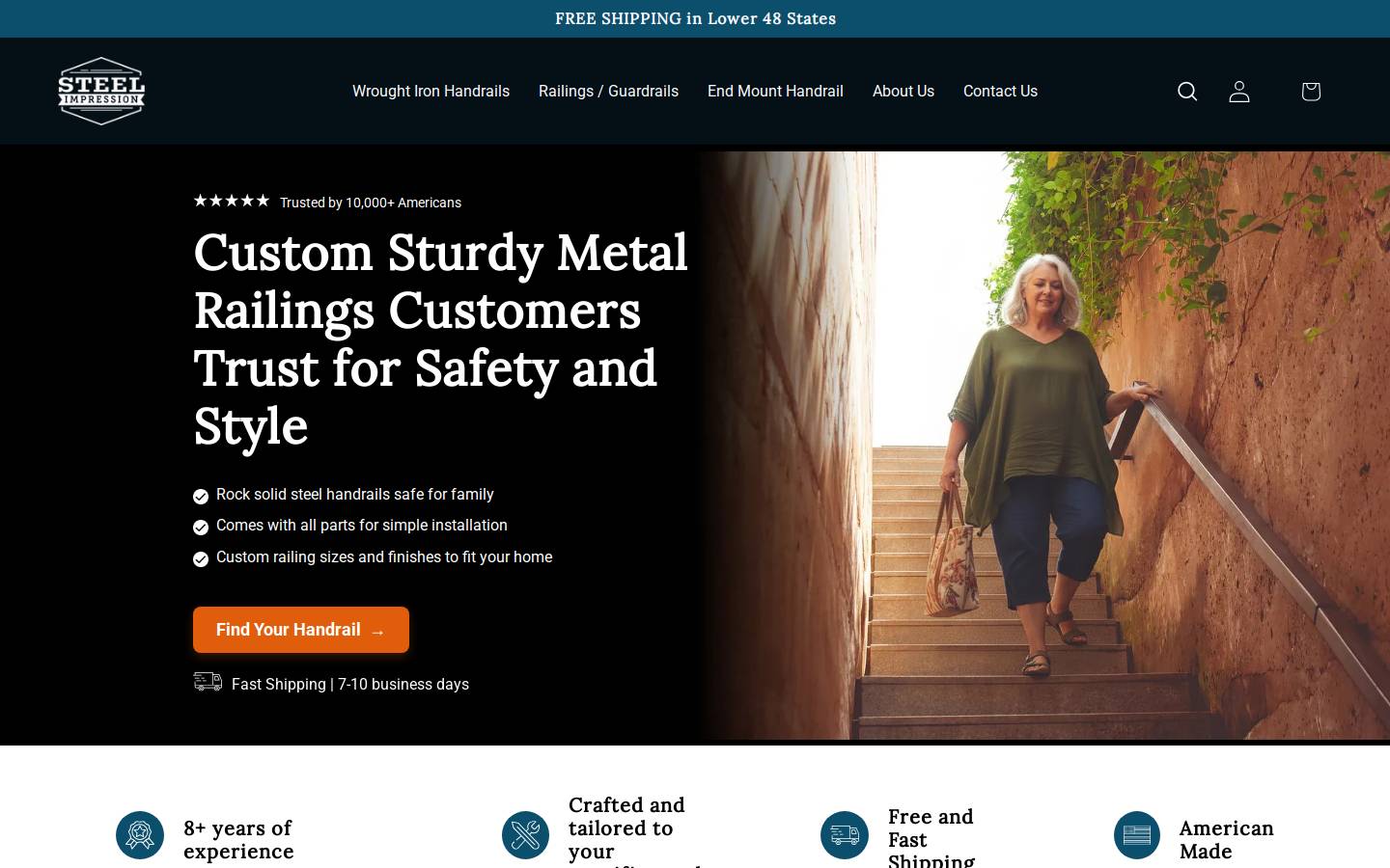 sihandrails.com homepage screenshot