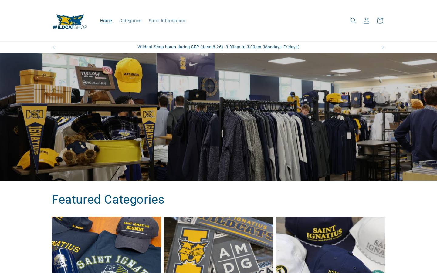 sihswildcatshop.com homepage screenshot
