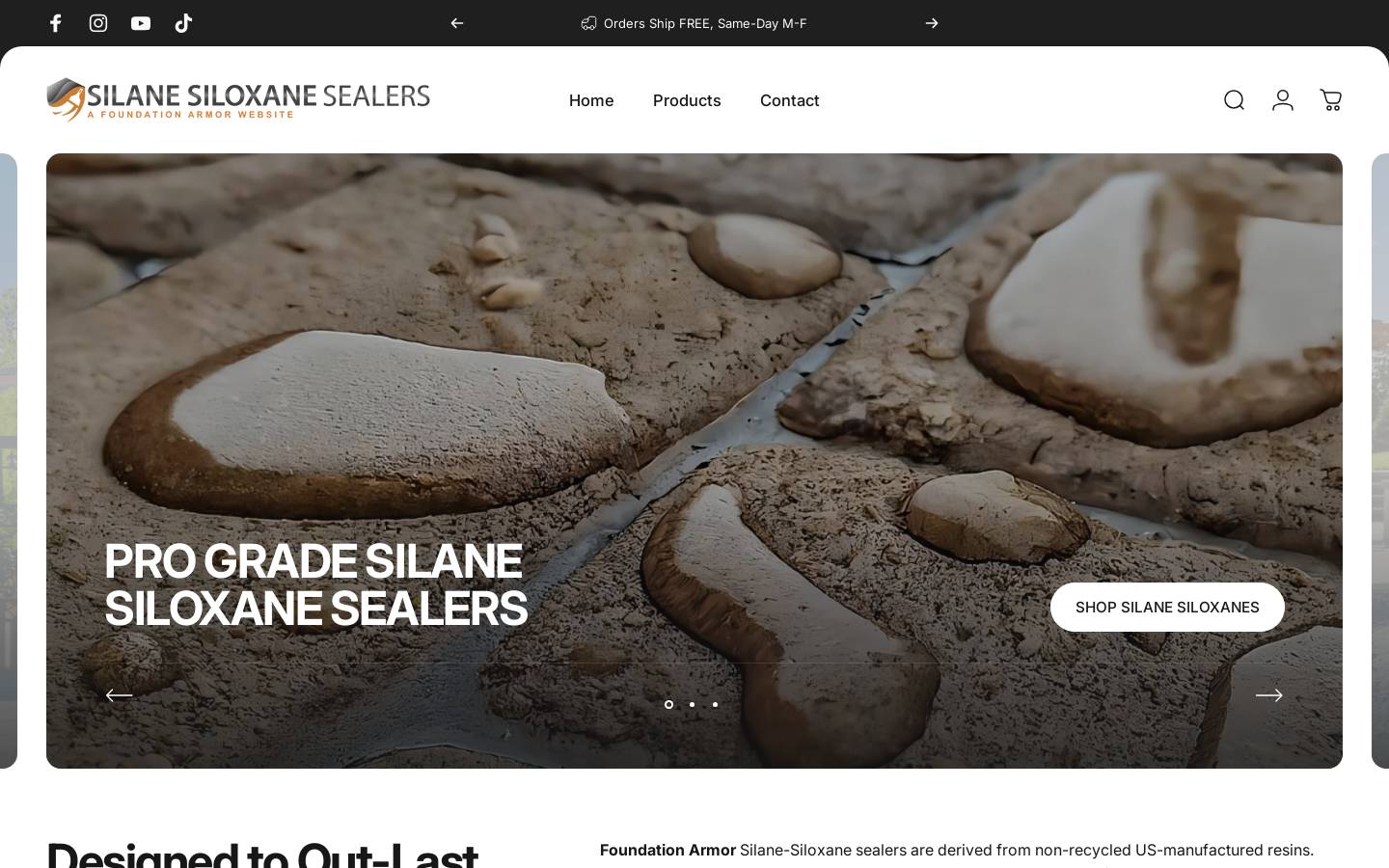 silanesiloxanesealer.com homepage screenshot