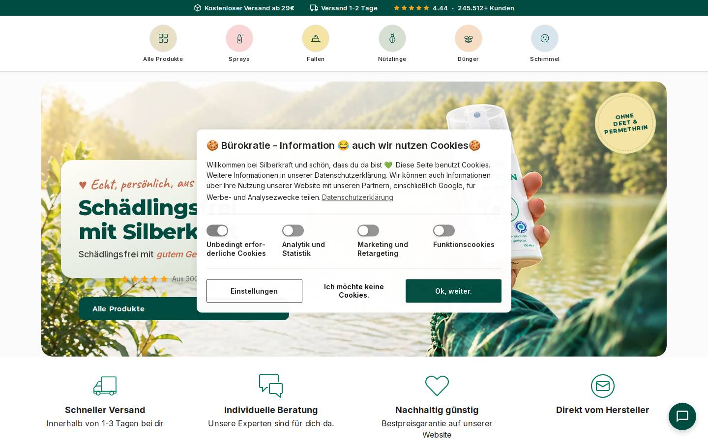 Silberkraft homepage screenshot