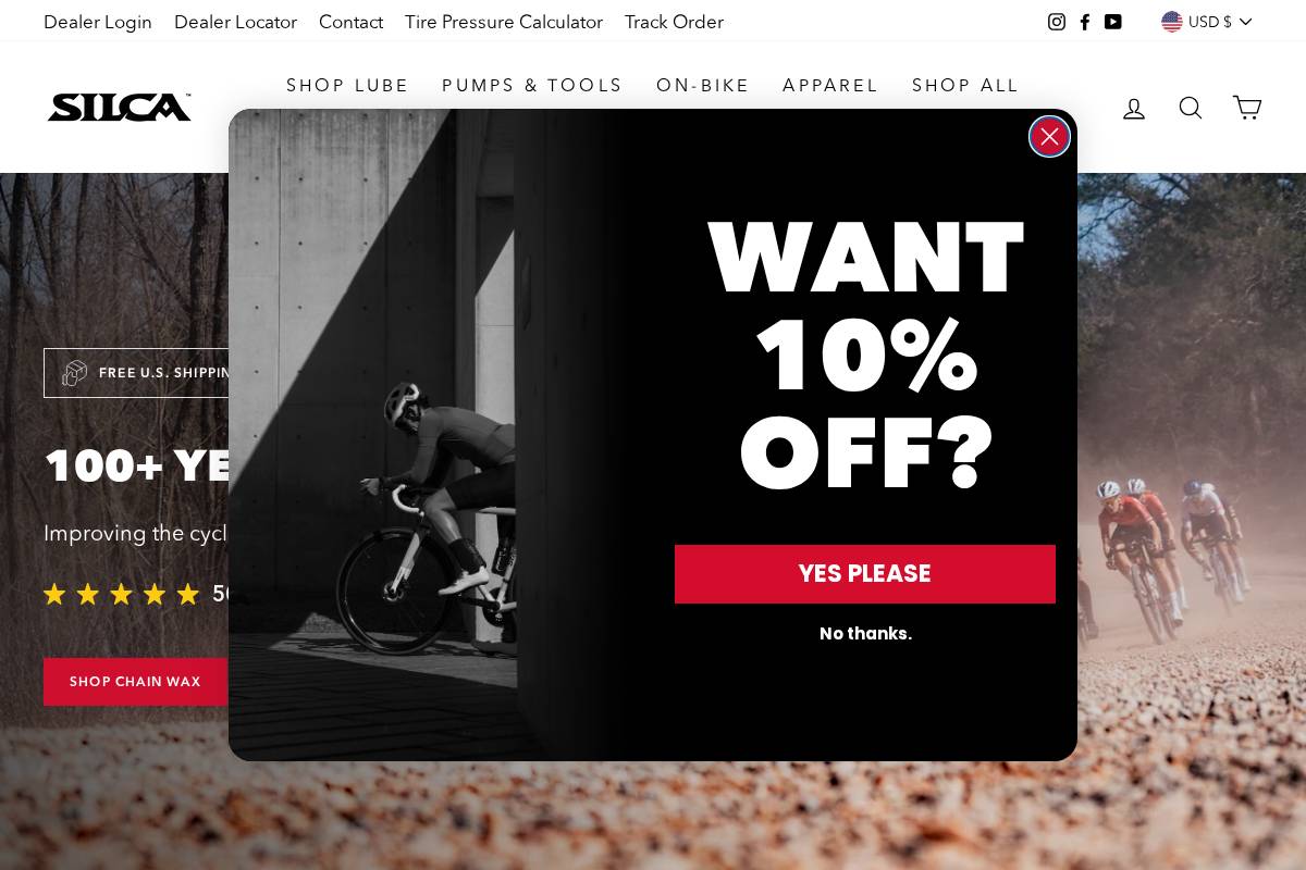 Silca homepage screenshot