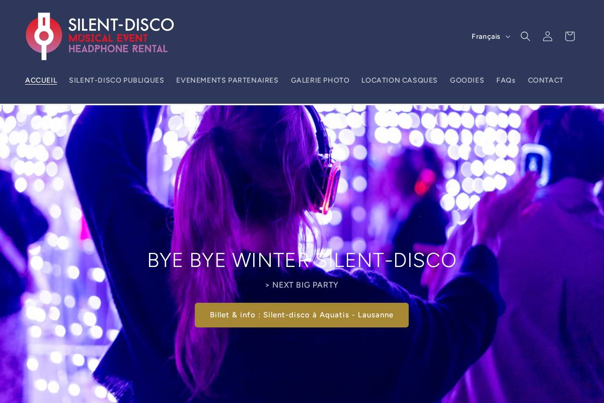 silent-disco.com homepage screenshot