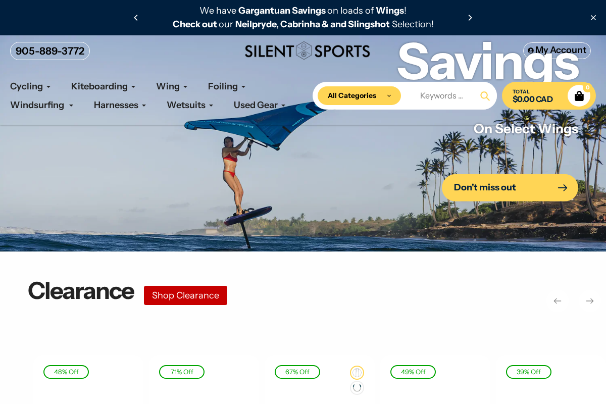 Silent Sports homepage screenshot