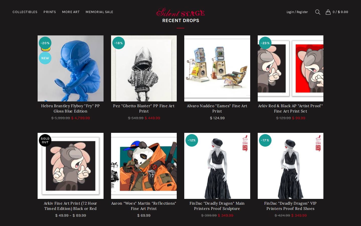 silentstagegallery.com homepage screenshot
