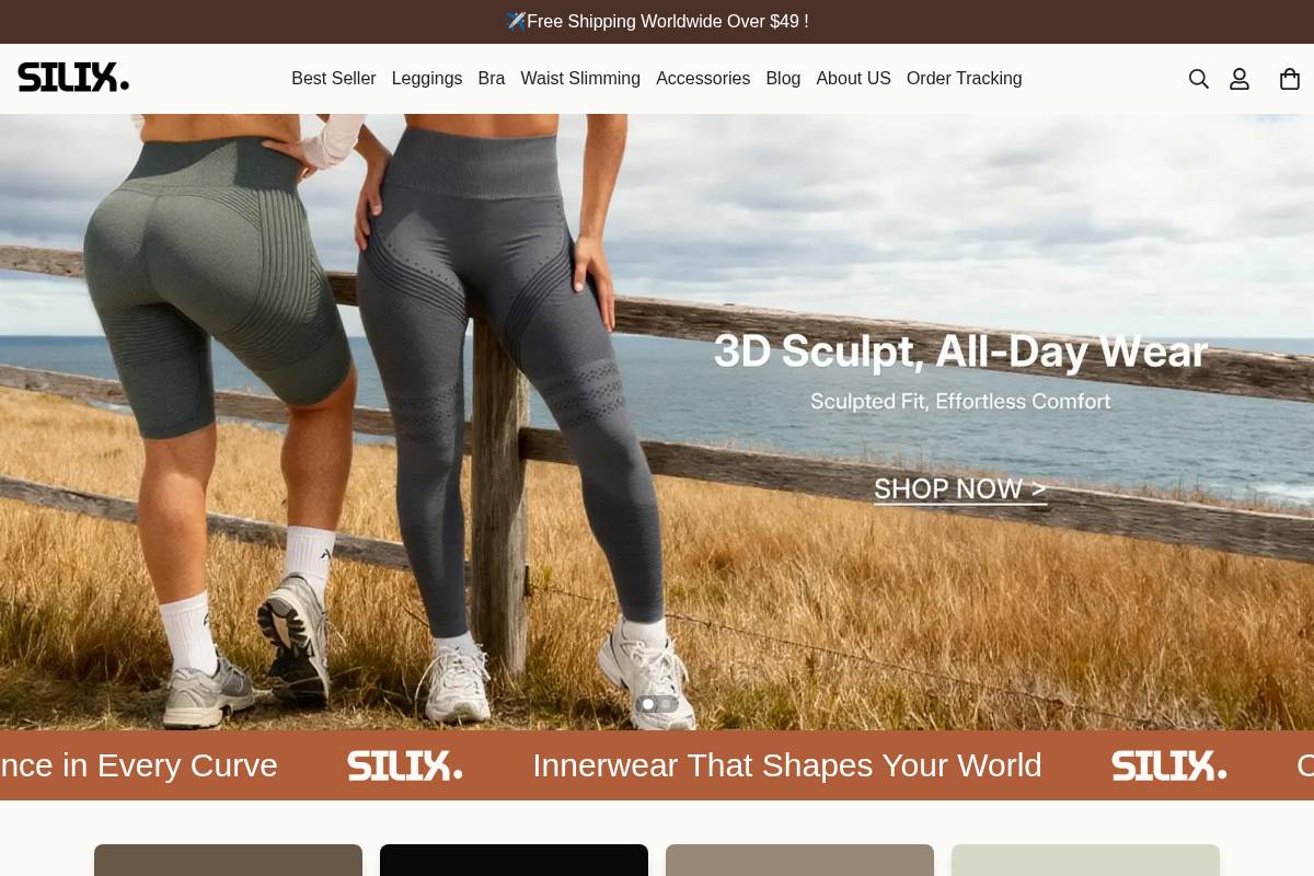 Silixwear homepage screenshot