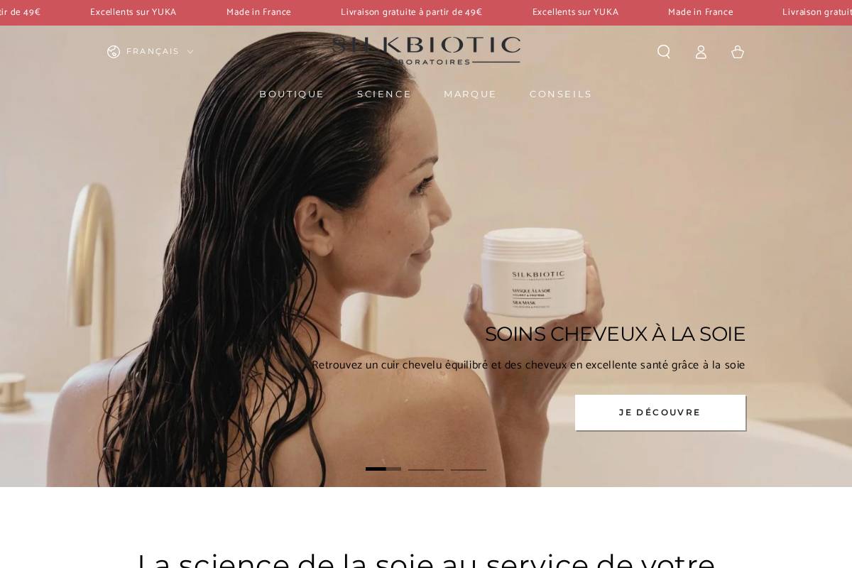 silkbiotic.com homepage screenshot