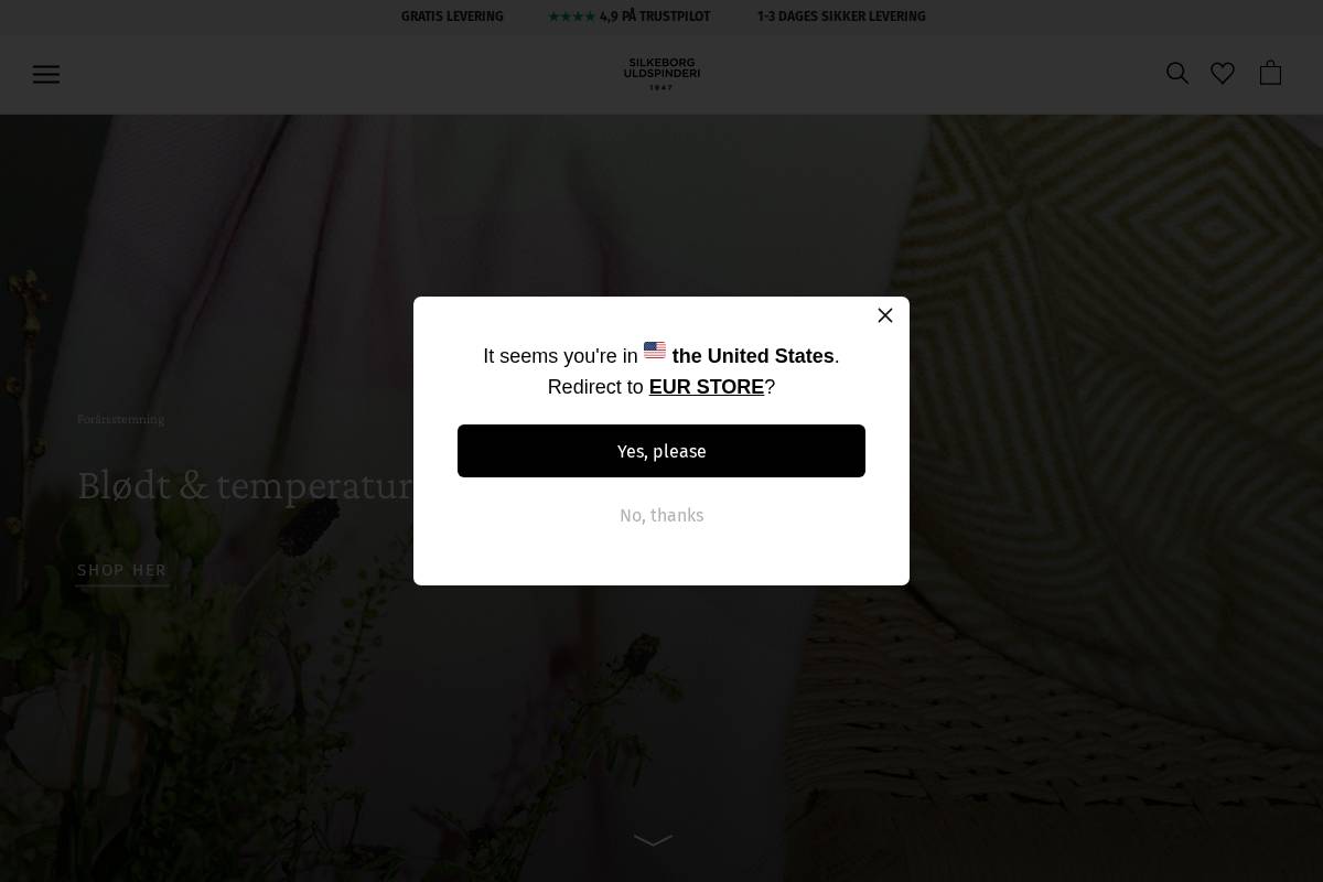 Silkeborg Uldspinderi homepage screenshot