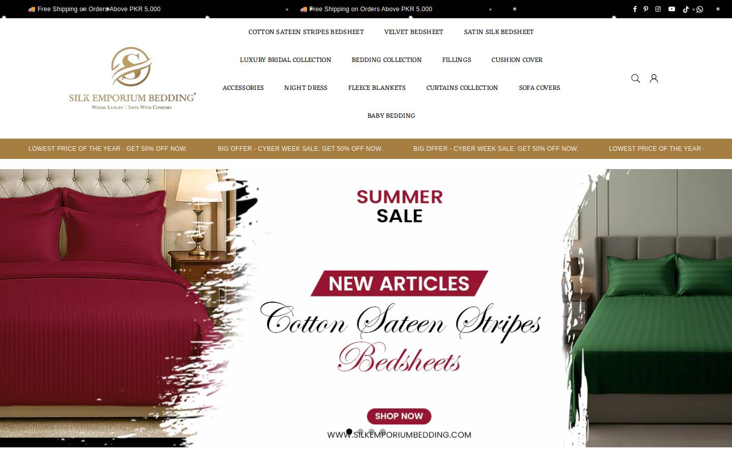 silkemporiumbedding.com homepage screenshot