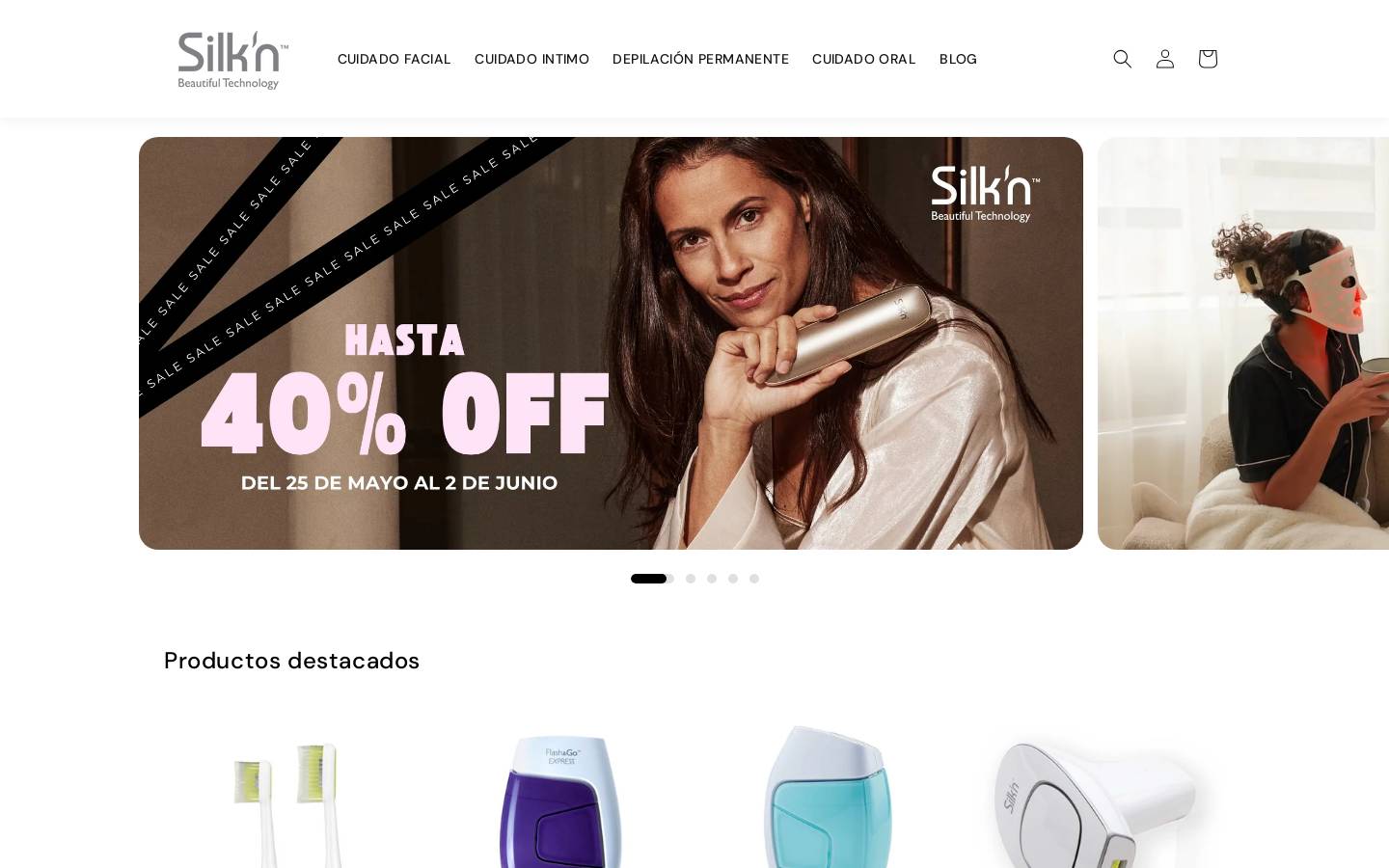 Silk'n homepage screenshot