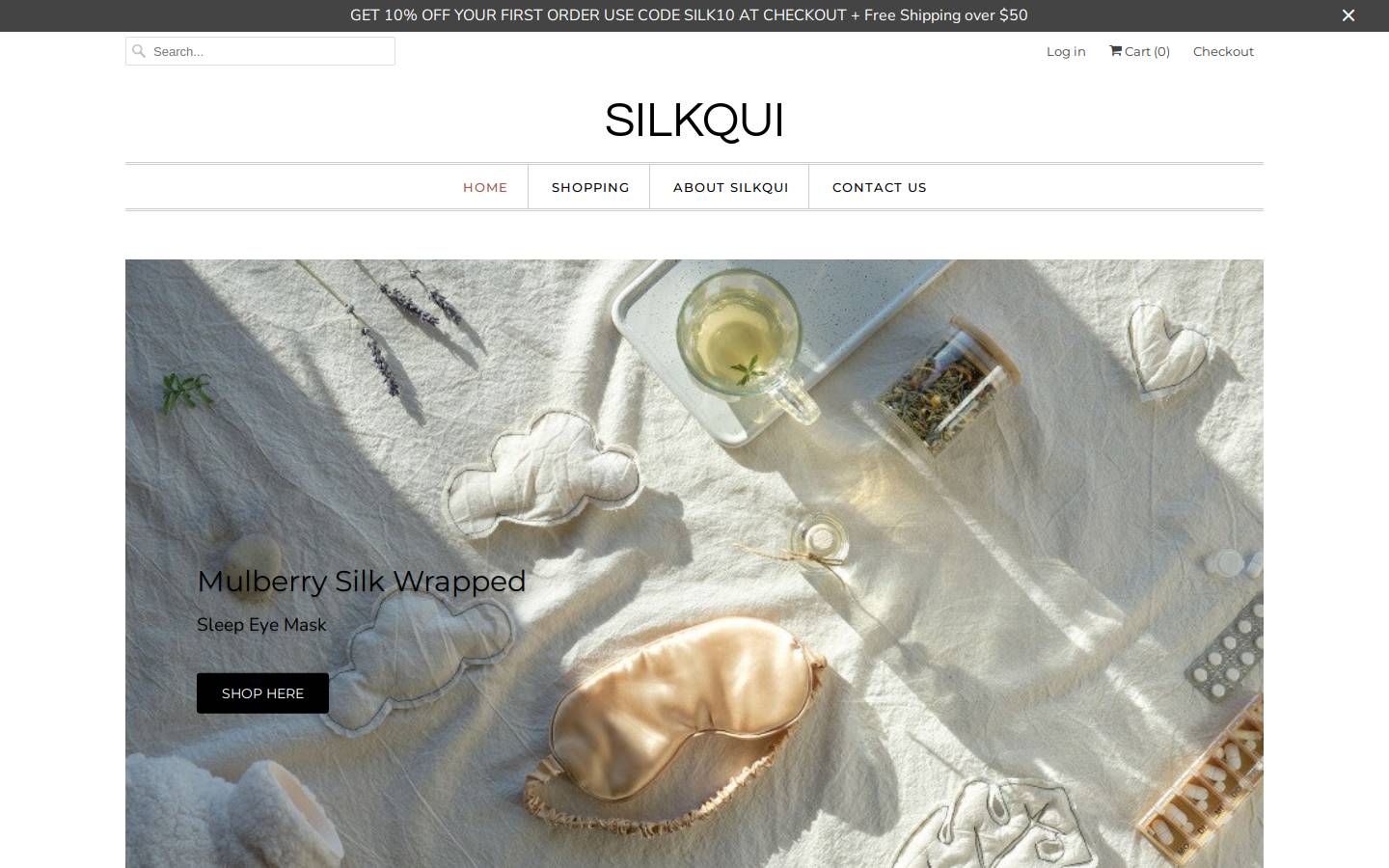 silkqui.com homepage screenshot