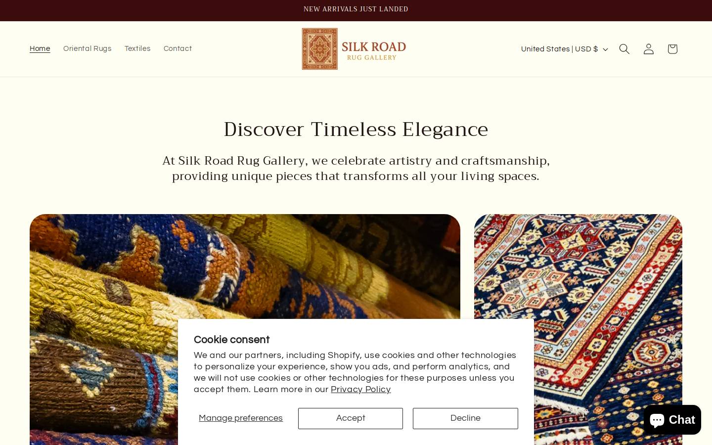 silkroadruggallery.com homepage screenshot
