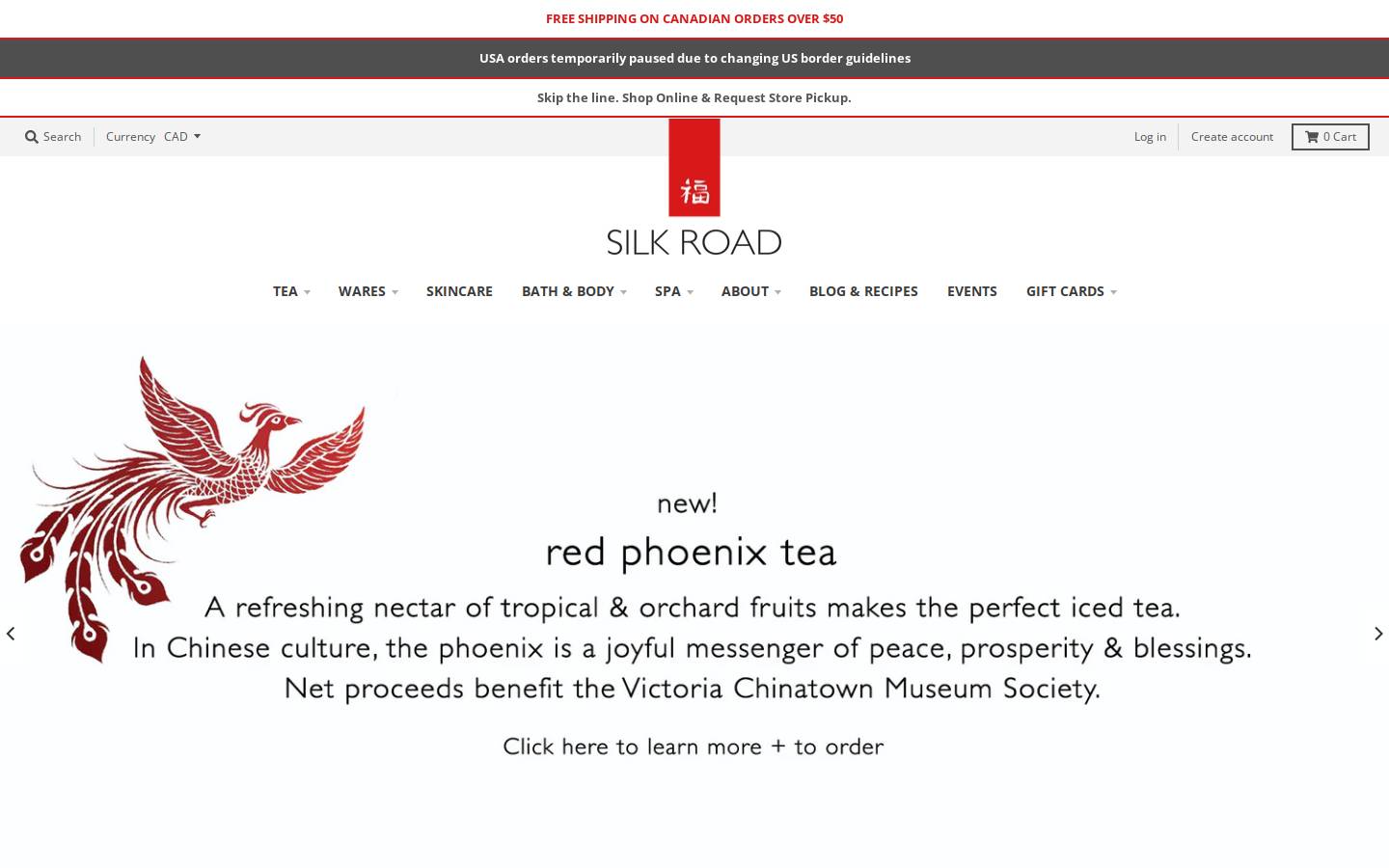 silkroadteastore.com homepage screenshot