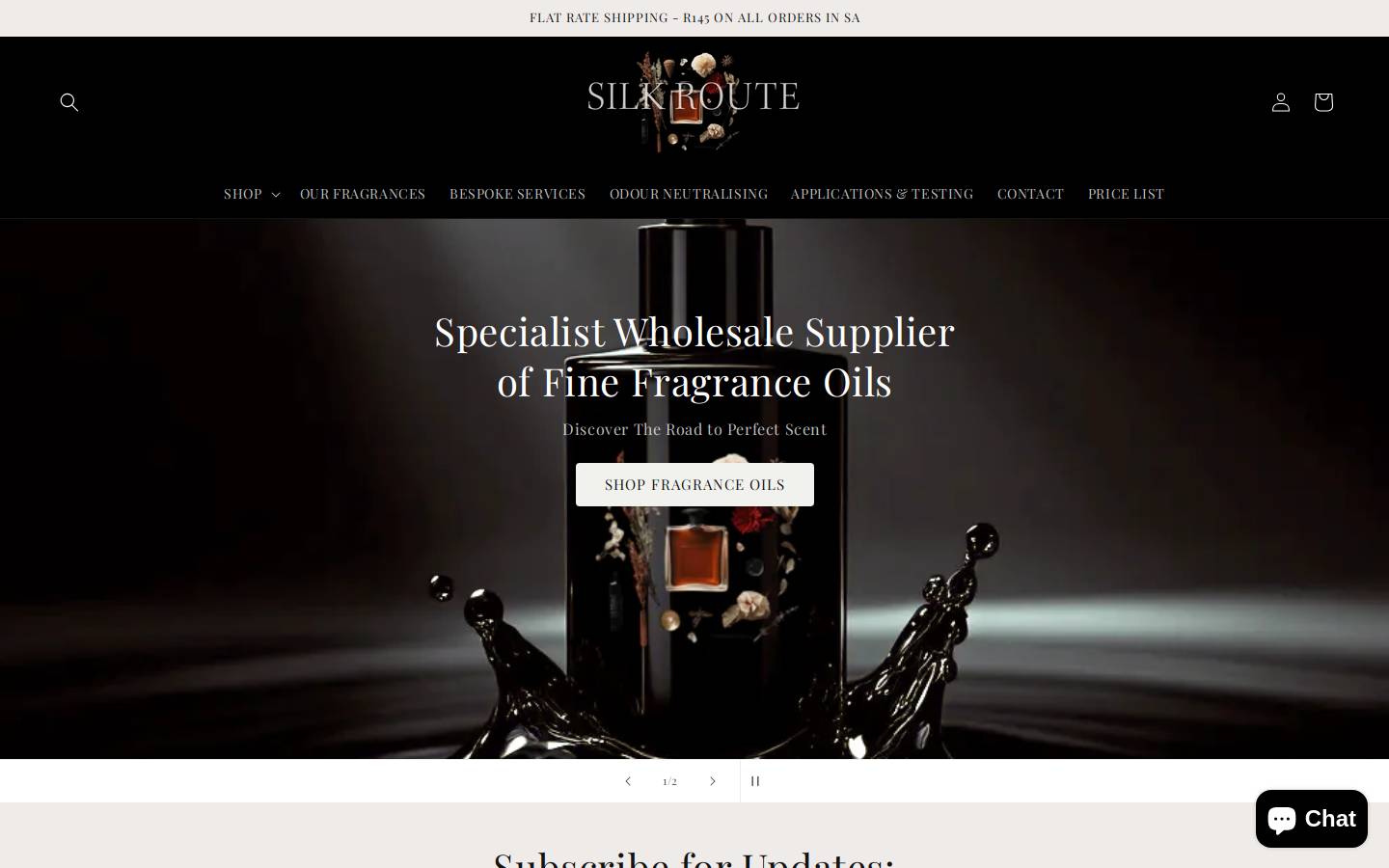 silkroute.co.za homepage screenshot