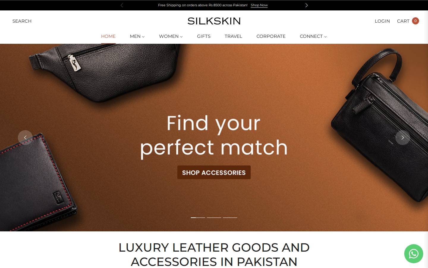 Silkskinonline homepage screenshot