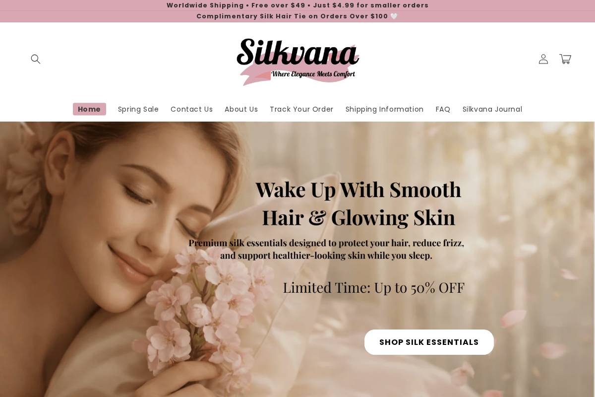 silkvana.com homepage screenshot