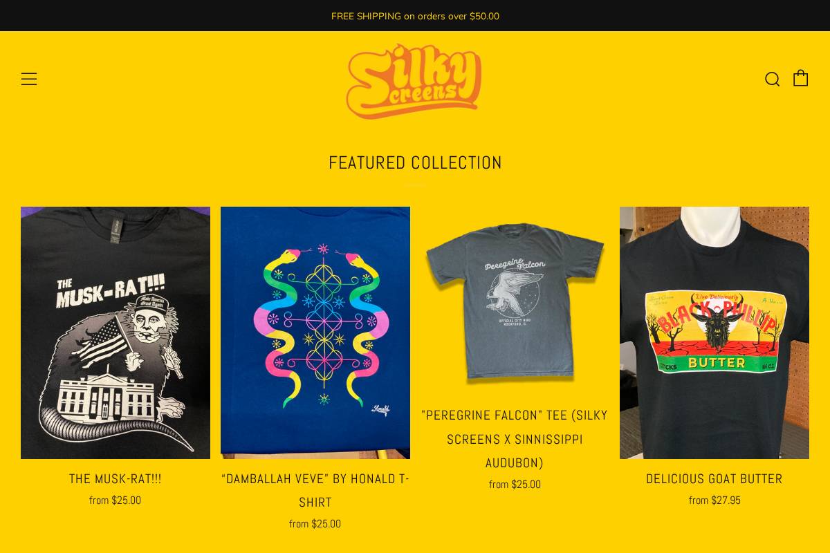 silkyscreens.net homepage screenshot