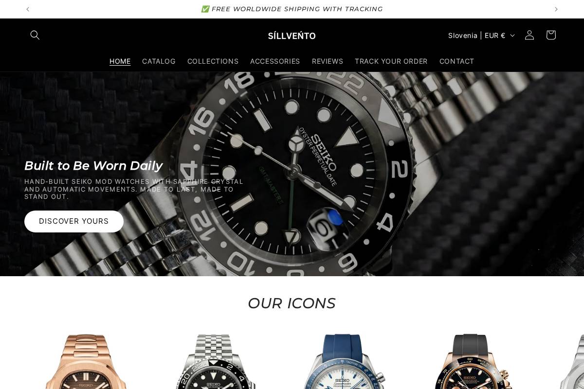 sillventowatches.com homepage screenshot