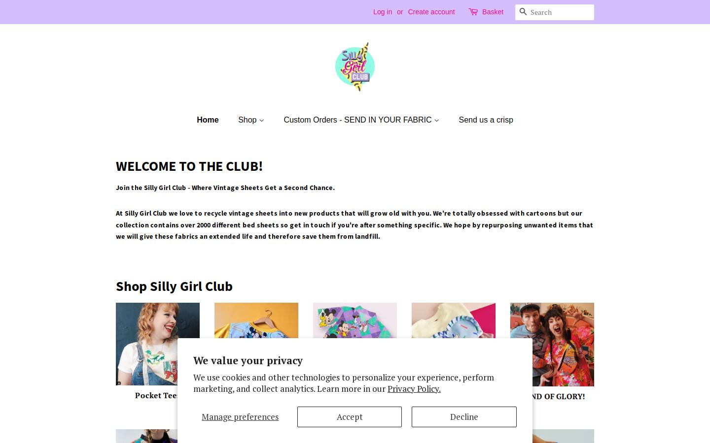 sillygirlclub.com homepage screenshot