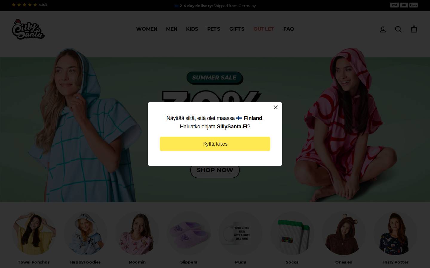 Sillysanta homepage screenshot