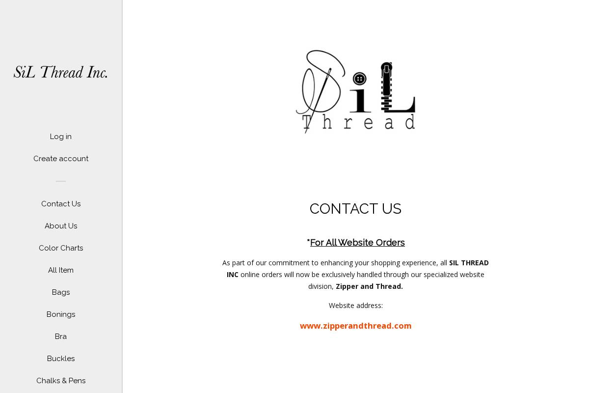 silthreadinc.com homepage screenshot